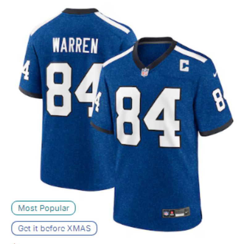 Men 2026 Indianapolis Colts #84 Warren blue Limited Nike NFL Jersey style 02